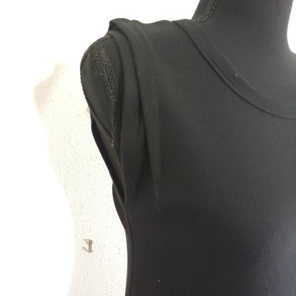 Michael Stars Sleeveless Ruched  Dress Bodycon Maxi Small Black - Picture 4 of 9